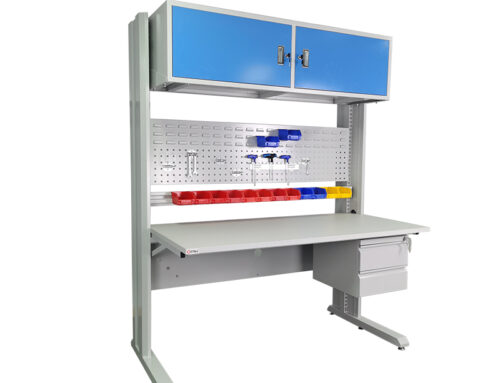 Workbench with horizontal cabinets
