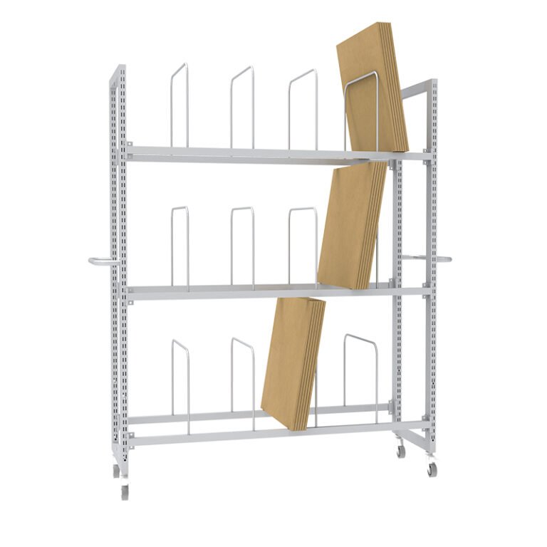 Carton trolley for transporting boxes in warehouse or packaging area